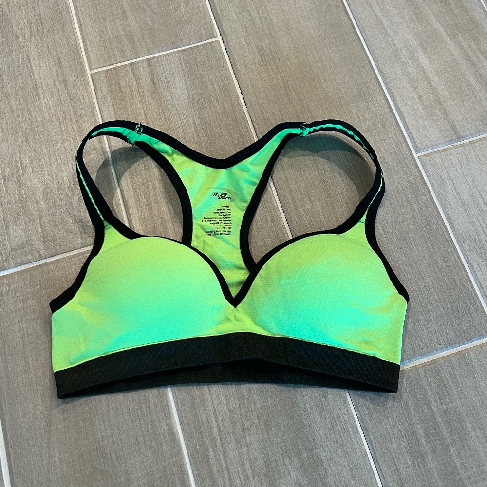 Neon Green & Black Sports Bra